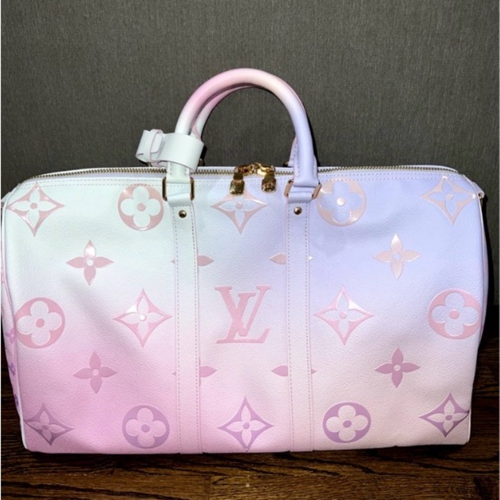 Louis Vuitton Pink and White Monogram Travel Bag